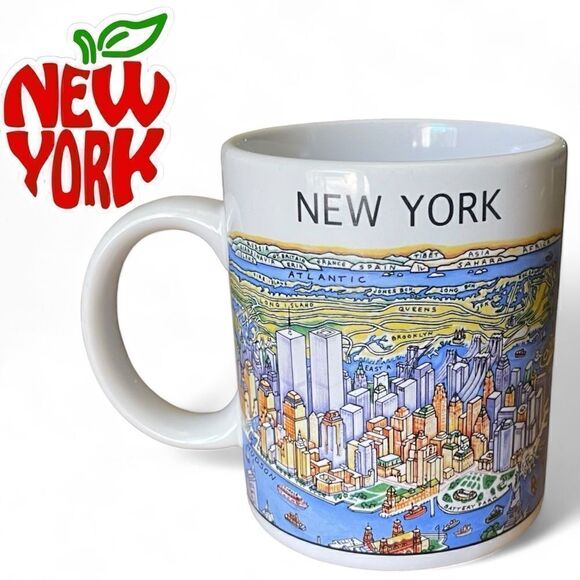 New York Harvey Hutter & Co. City Mugs A View of the World Twin Towers Pre 9/11 - Picture 1 of 16